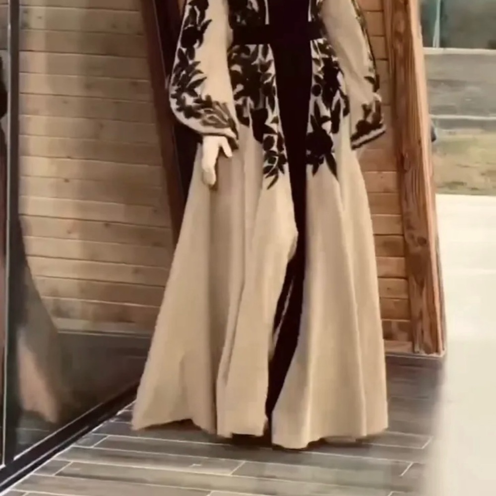 Elegant Black and Cream Gown